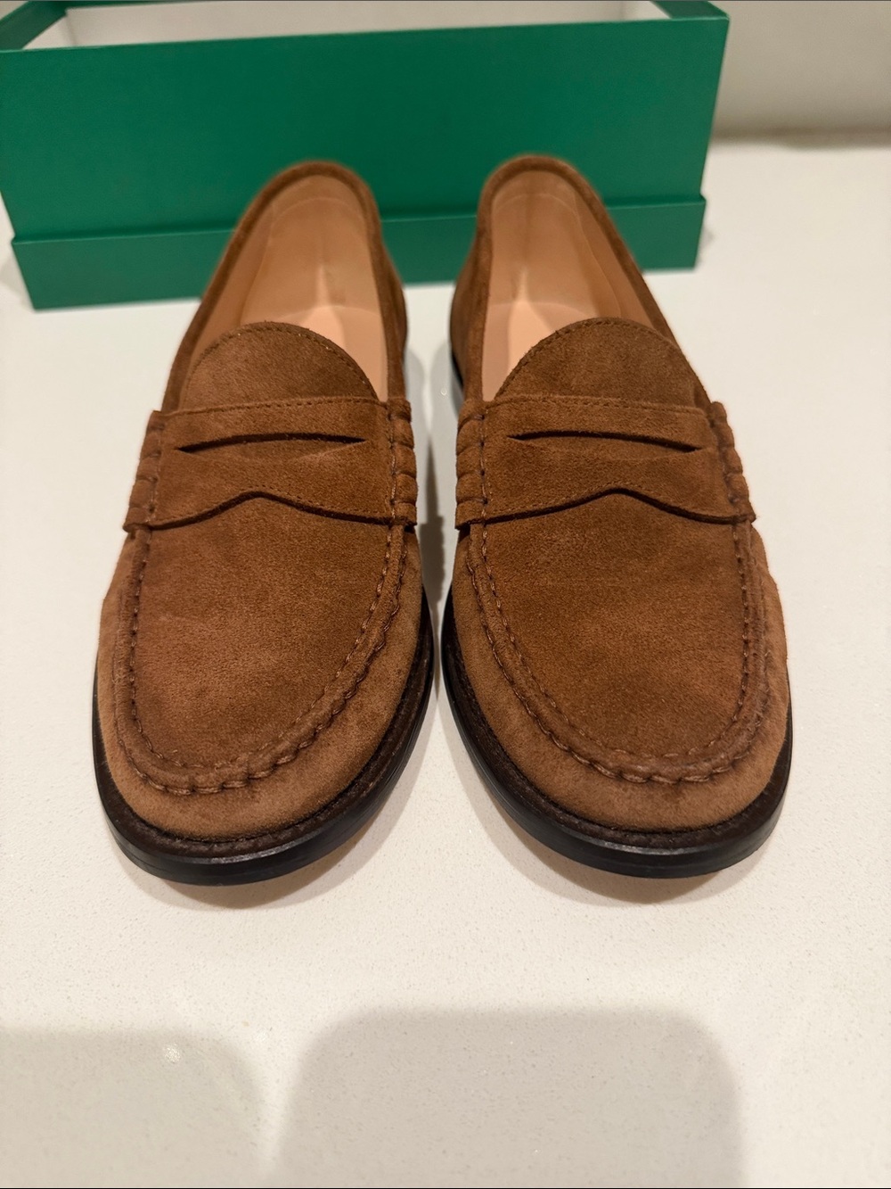 J. Crew Classic  penny loafer Brun suede retails for $250 s8.5 - Picture 6 of 8